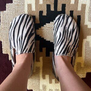 Nefes Grounding Barefoot Zero Drop Wide Toe Shoes Real leather Zebra Womens 10